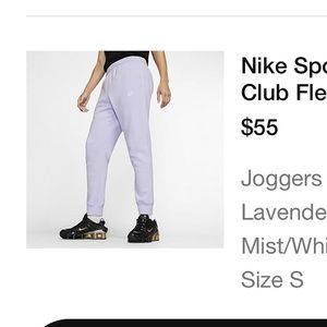 Nike Sportswear club fleece jogger in lavender